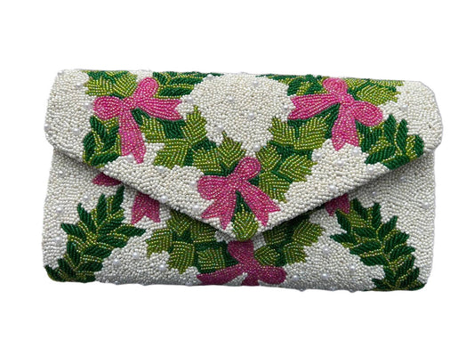 Tiana Designs - ENV 437 - Ivory / Emerald / lime - Bows in Hot pink