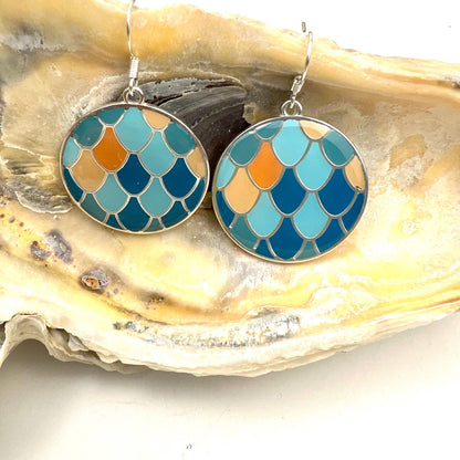 Jackie Gallagher Designs - Handmade Coastal Jewelry - Mermaid Scale Resin Earring