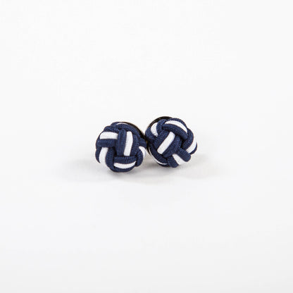 Patsy Kane | Nautical - Monkey Fist Earrings - Nylon: Navy & white twist