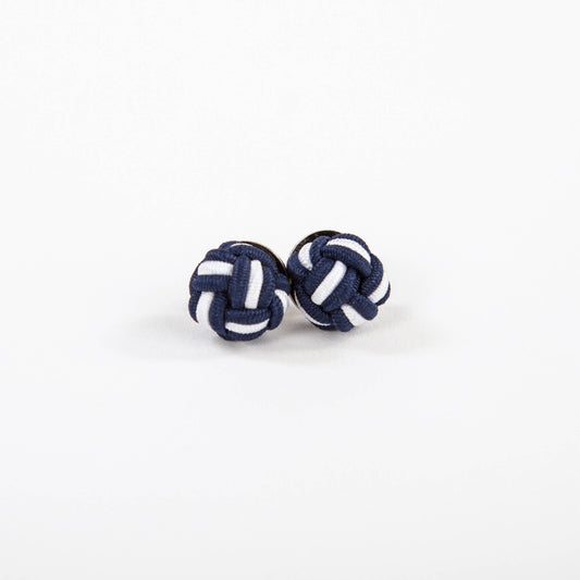 Patsy Kane | Nautical - Monkey Fist Earrings - Nylon: Navy & white twist
