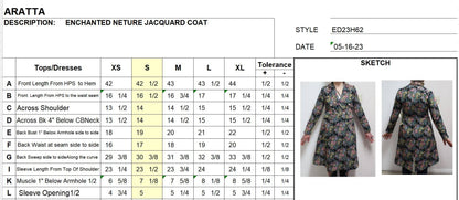 Aratta - Enchanted Nature Jacquard Coat: Night Floral / S