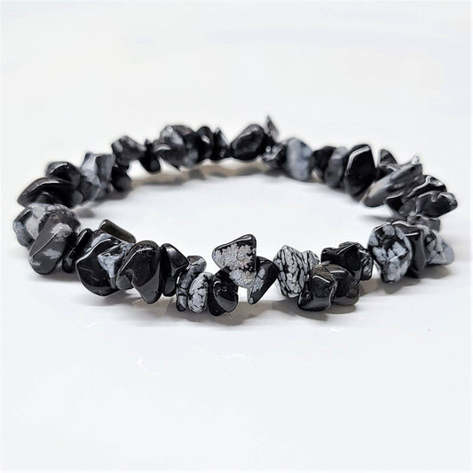 The Healing Sanctuary - Snowflake Obsidian Chip Bracelet
