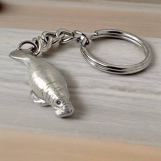 Big Blue by Roland St John - Manatee Keychain,-Manatee Key Ring, Mantatee Gifts