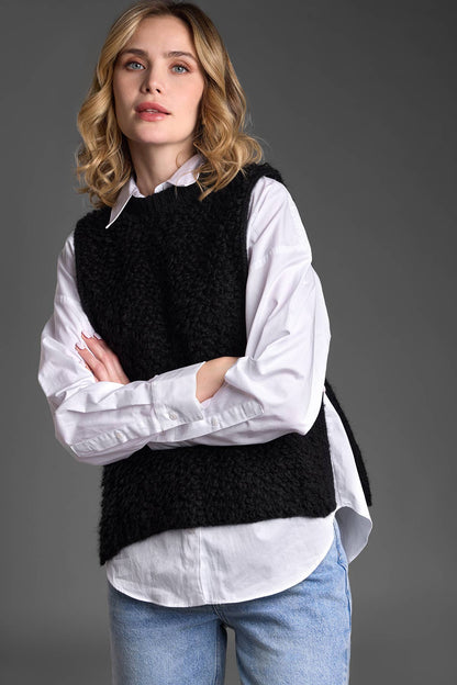 SAACHI - Cozy Sweater Tie Poncho