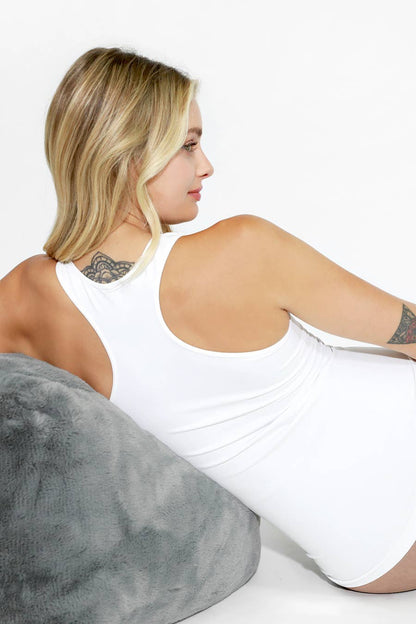 NIKIBIKI - NS5211 - Plain Jersey Racer Back Tank: 7 White