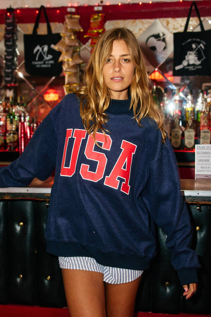BUCKETLIST INC - IT2594-USAFLAG 'USA & FLAG' Reversible Mock Neck Sweatshirt