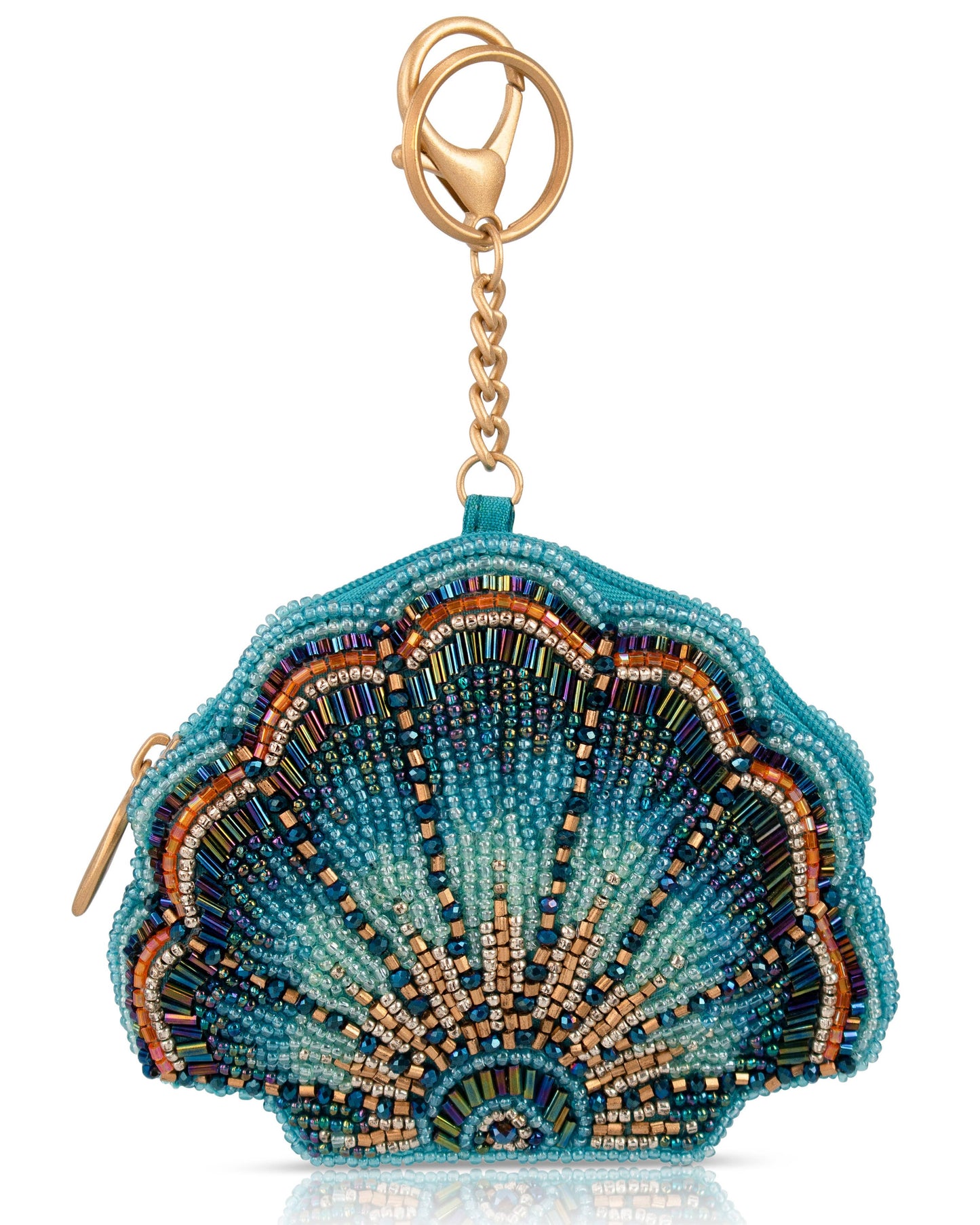 Mary Frances Accessories - Blue Cove Sea Shell Beaded Coin Purse