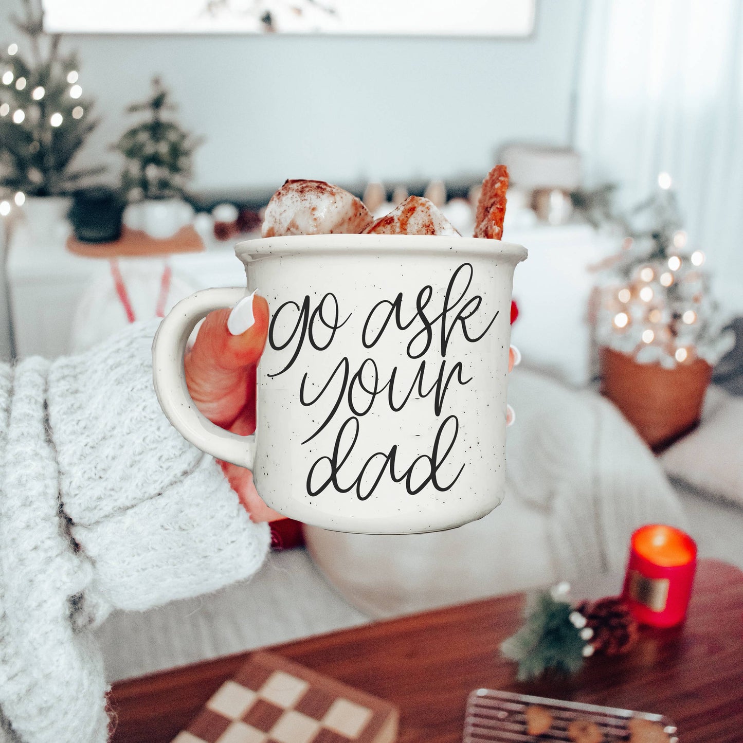 Gia Roma - Neutral Coffee Bar Decor, Ceramic Coffee Mugs With Quotes: Probably Wine