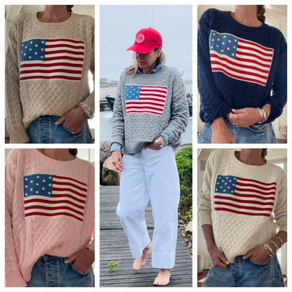 Pink Pineapple - Cable Flag Sweater in 5 colors