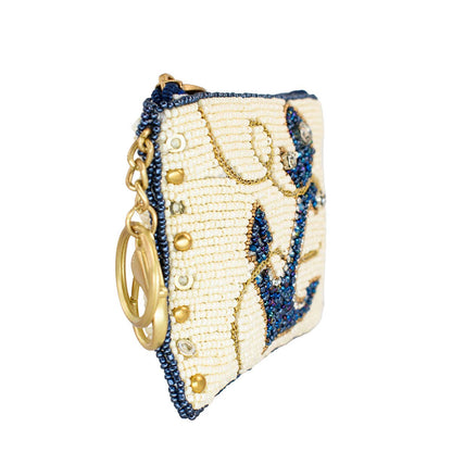 Mary Frances Accessories - Hooked Up Beaded Blue Anchor Sailor's Coin Purse