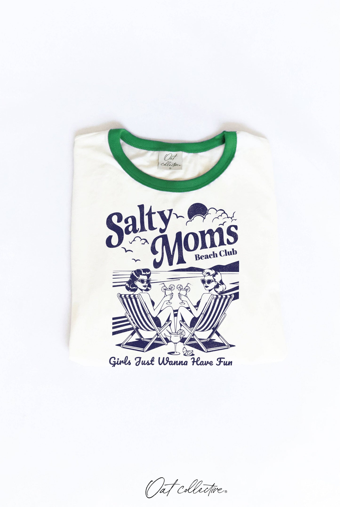 OAT COLLECTIVE - SALTY MOMS BEACH CLUB Ringer Graphic Top