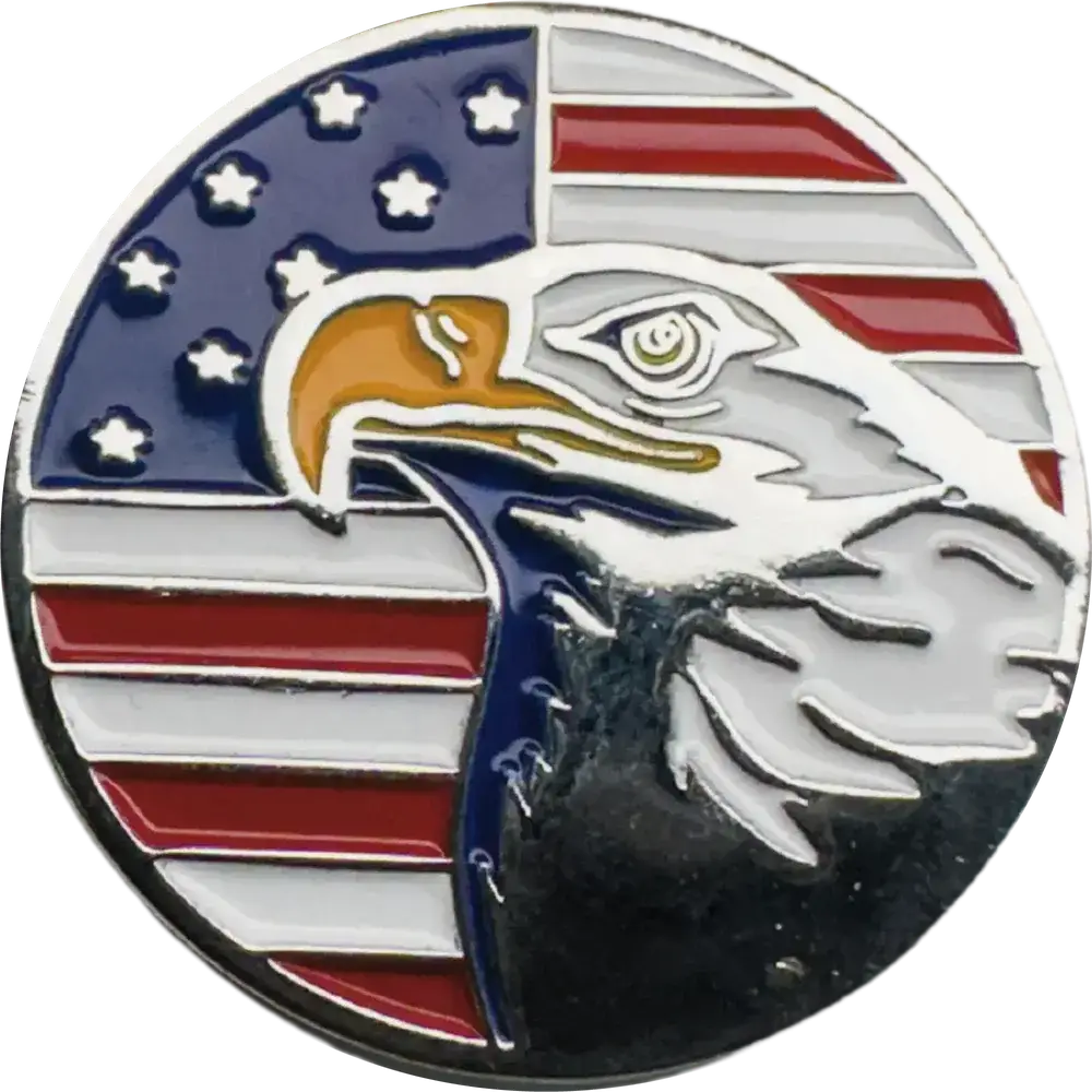 American Hat Makers - Sturdy Magnetic American Eagle Flag Pin - Style Flag/Eagle