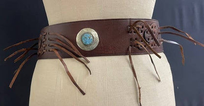 DAIRI - LEATHER BELT WITH FRINGES