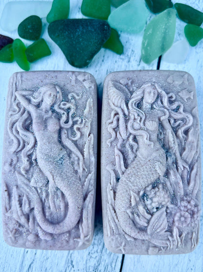 Fairyland Glade - Moon Magic Hidden Sea Glass Salt Soap Bar MADE TO ORDER