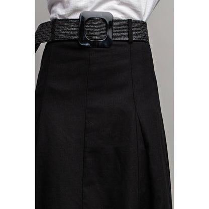 Sweet Generis - LINEN MAXI FLARE SKIRT with TRIM BELT