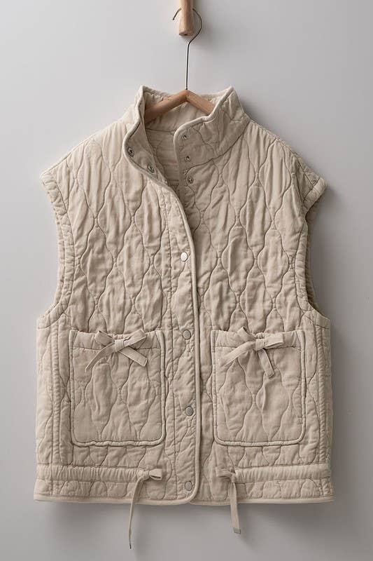 Urban Daizy - FRESH AIR QUILTED VEST : PINK / S-2/M-2/L-2