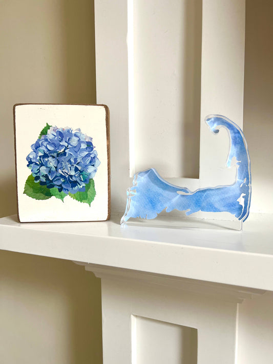 WonderfullyWrittenCo - Cape Cod Map Watercolor Acrylic Shelf Print