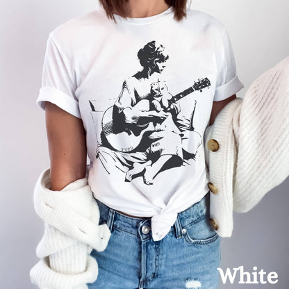 SONDO DESIGN LTD - Tortured Poets Love Cats Shirt, Taylor Swifties TTPD Shirt: Unisex T-Shirt / S / White