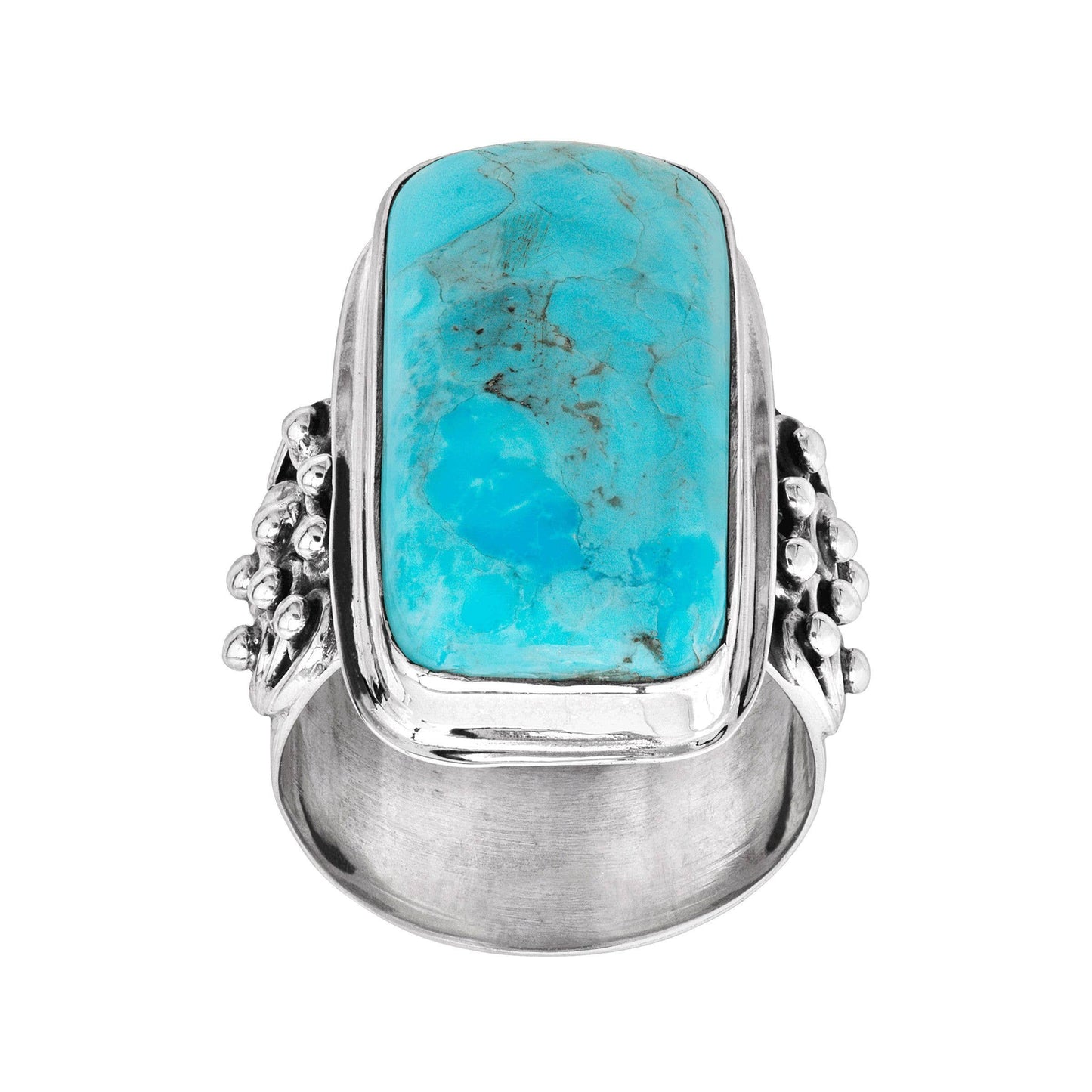 Silpada - Silpada Big Spring Compressed Mojave Turquoise  Ring, Silver: Teal / 7