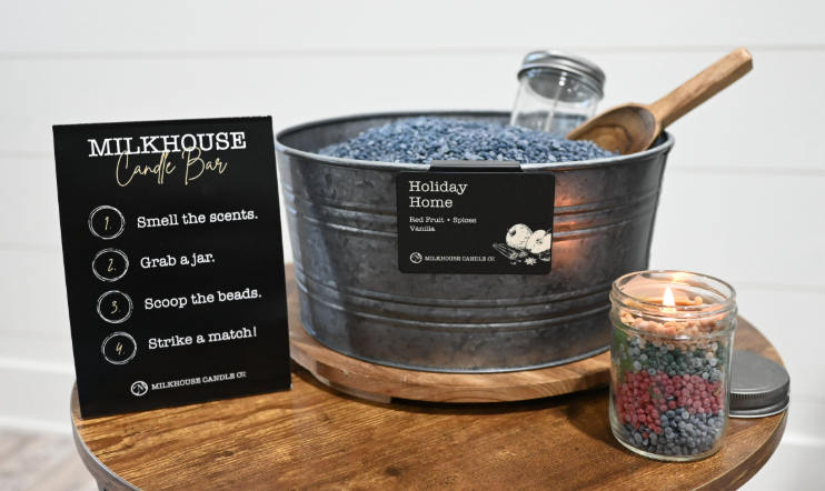 Milkhouse Candle Company - Metal Bucket & Wooden Lid- Candle Bar Wax Bead Container