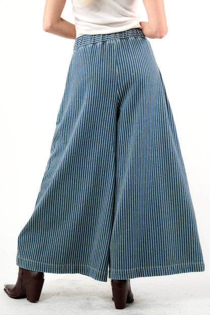 Aratta - Alaia Stripe Denim Pants: Denim Stripe / M