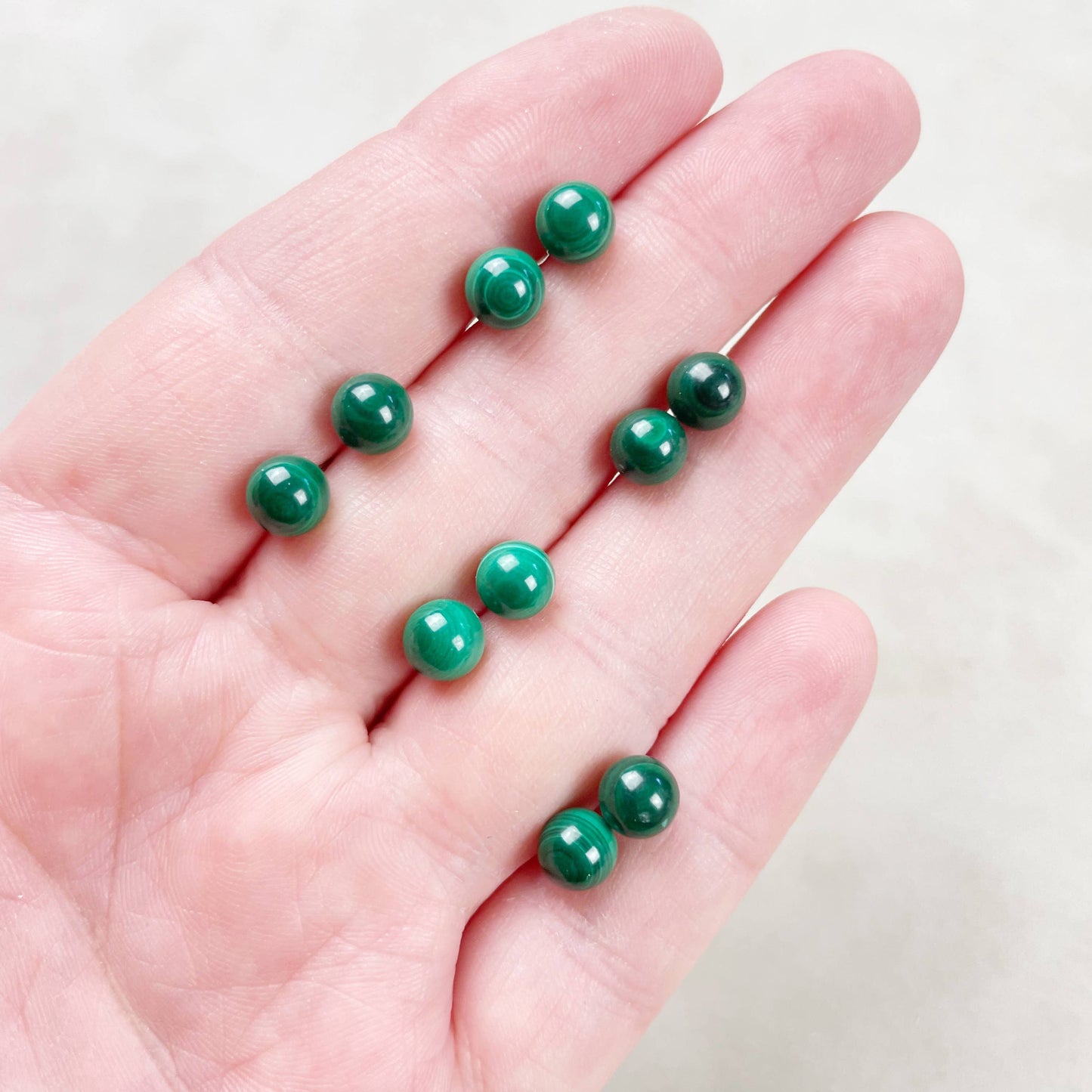 Ewelina Pas Jewelry - Silver 6mm Malachite Orb Stud Earrings