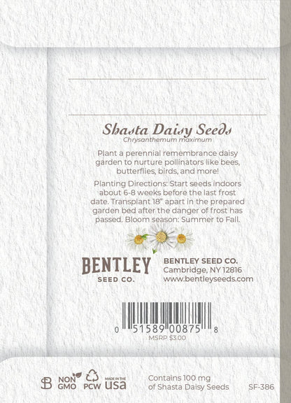 Bentley Seed Co. - With Deepest Sympathy - Shasta Daisy Seed Packets