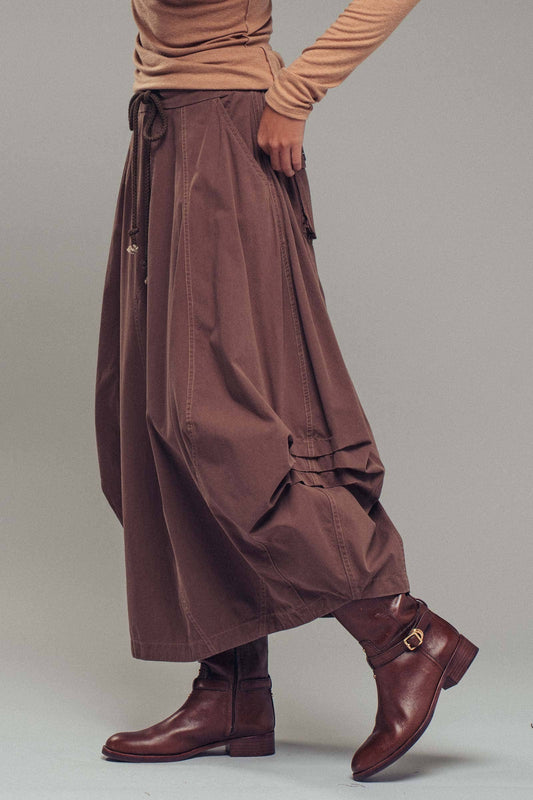 Urban Daizy - Balloon Hem Drawstring Maxi Skirt