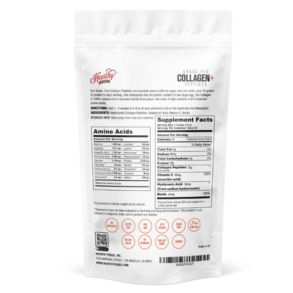 Hearthy Foods - Collagen+ with Hydrolyzed Collagen Powder - Biotin - Hyaluronic Acid & Vitamin C