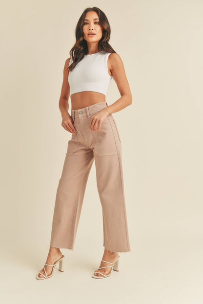 JUST BLACK DENIM - BP353J - CLAY - HR Utility Wide Leg