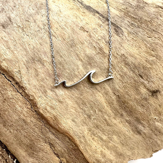 Jackie Gallagher Designs - Handmade Coastal Jewelry - Double Wave Sterling Silver Necklace
