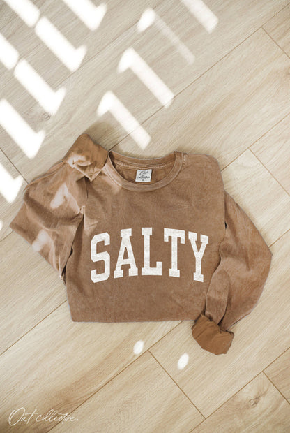 OAT COLLECTIVE - SALTY Mineral Washed Long Sleeve Graphic