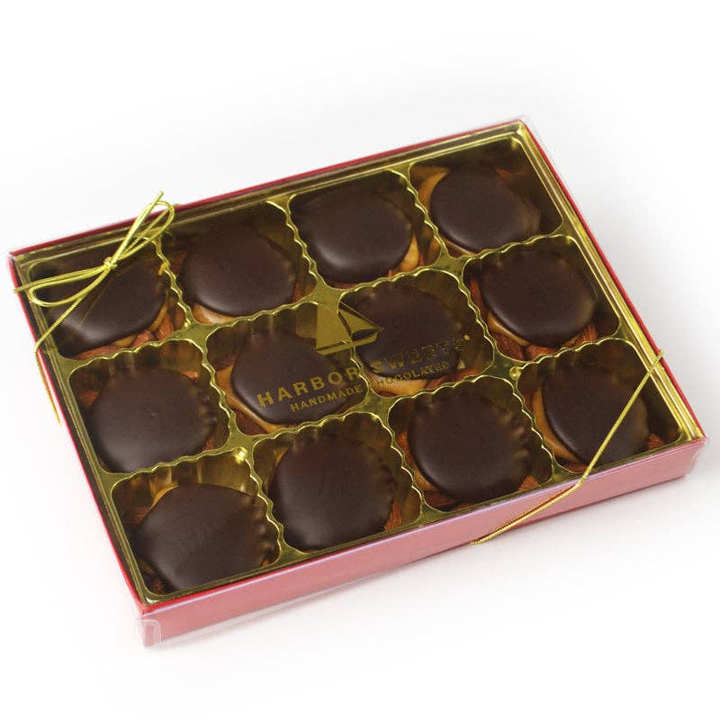 Harbor Sweets Chocolates - Chocolate Caramel Almond Clusters - 12 pc