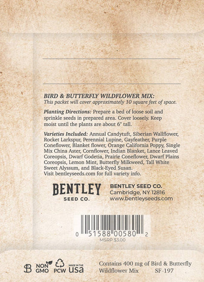 Bentley Seed Co. - Snowy Cardinal Holiday Gift Tag - Wildflower Mix Seed Packet