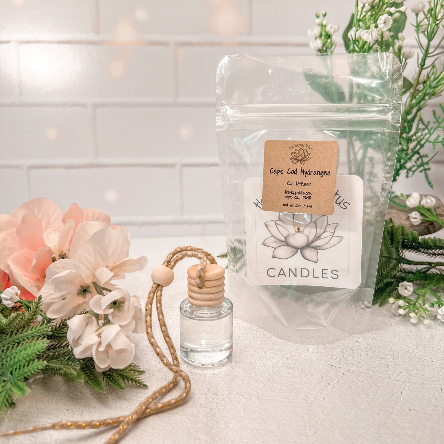 The Happy Lotus - Cape Cod Hydrangea Car Diffuser - Spring Scent