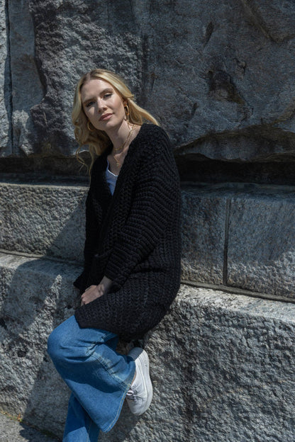 SAACHI - Long Sleeve Kimono Cable Knit Cardigan