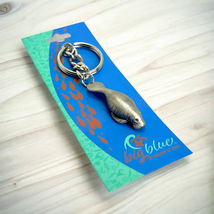 Big Blue by Roland St John - Manatee Keychain,-Manatee Key Ring, Mantatee Gifts