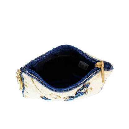 Mary Frances Accessories - Hooked Up Beaded Blue Anchor Sailor's Coin Purse