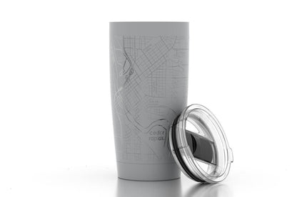 Well Told - CUSTOM ETCHED U.S. City / Town Map - 20 oz Insulated Tumbler: White