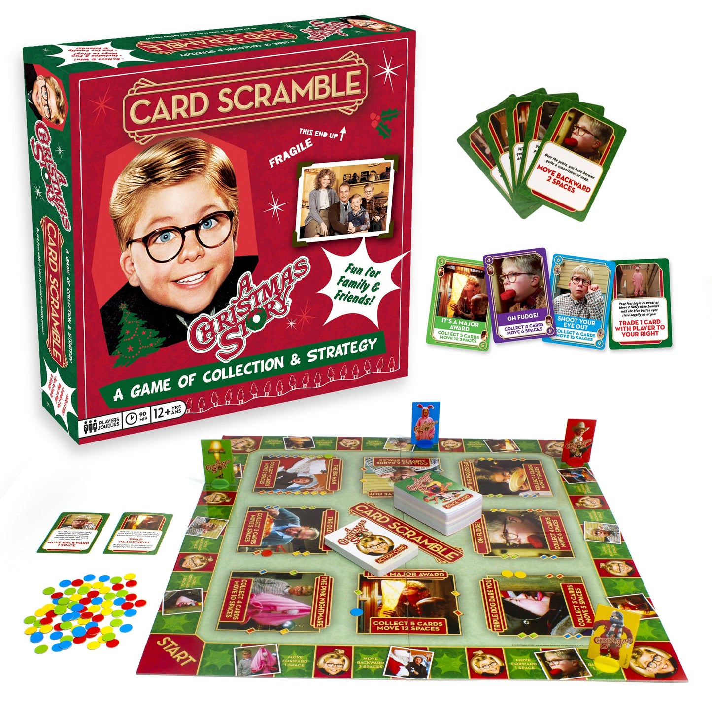 AQUARIUS, GAMAGO, ICUP, & ROCK SAWS by NMR Brands - A Christmas Story Card Scramble Board Game