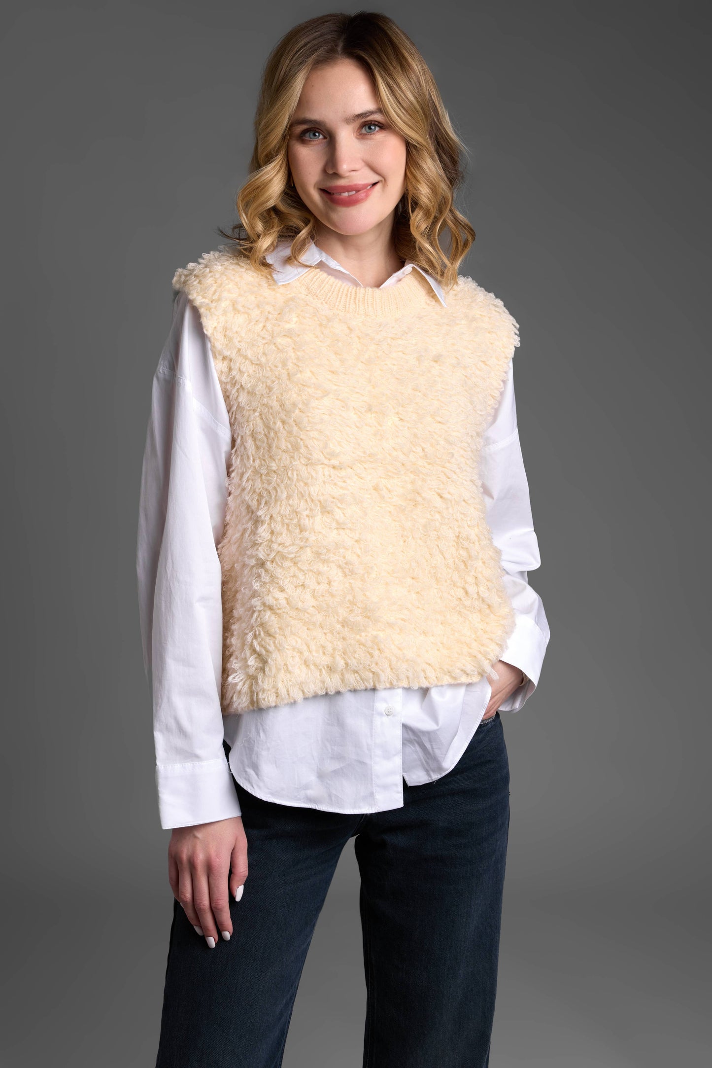SAACHI - Cozy Sweater Tie Poncho