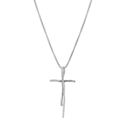 Silpada - Silpada 'Organic Cross' Pendant Necklace in Sterli: 1 5/8