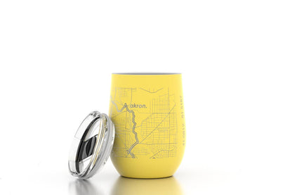 Well Told - Your Town Map 12 oz Insulated Wine Tumbler: White