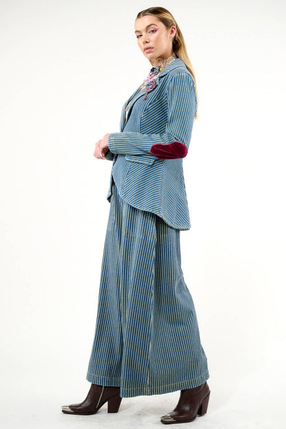 Aratta - Alaia Stripe Denim Blazer: Denim Stripe / XL