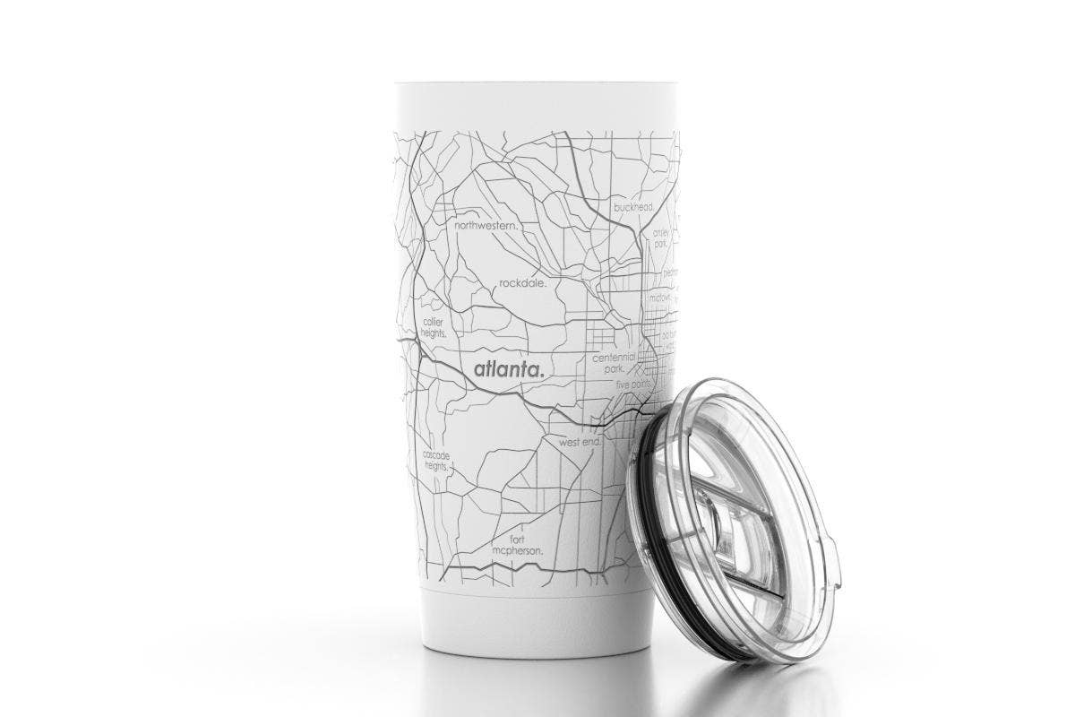 Well Told - CUSTOM ETCHED U.S. City / Town Map - 20 oz Insulated Tumbler: White