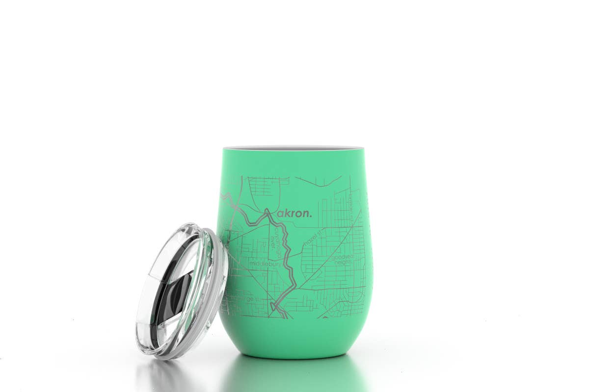 Well Told - Your Town Map 12 oz Insulated Wine Tumbler: White