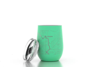 Well Told - Your Town Map 12 oz Insulated Wine Tumbler: White