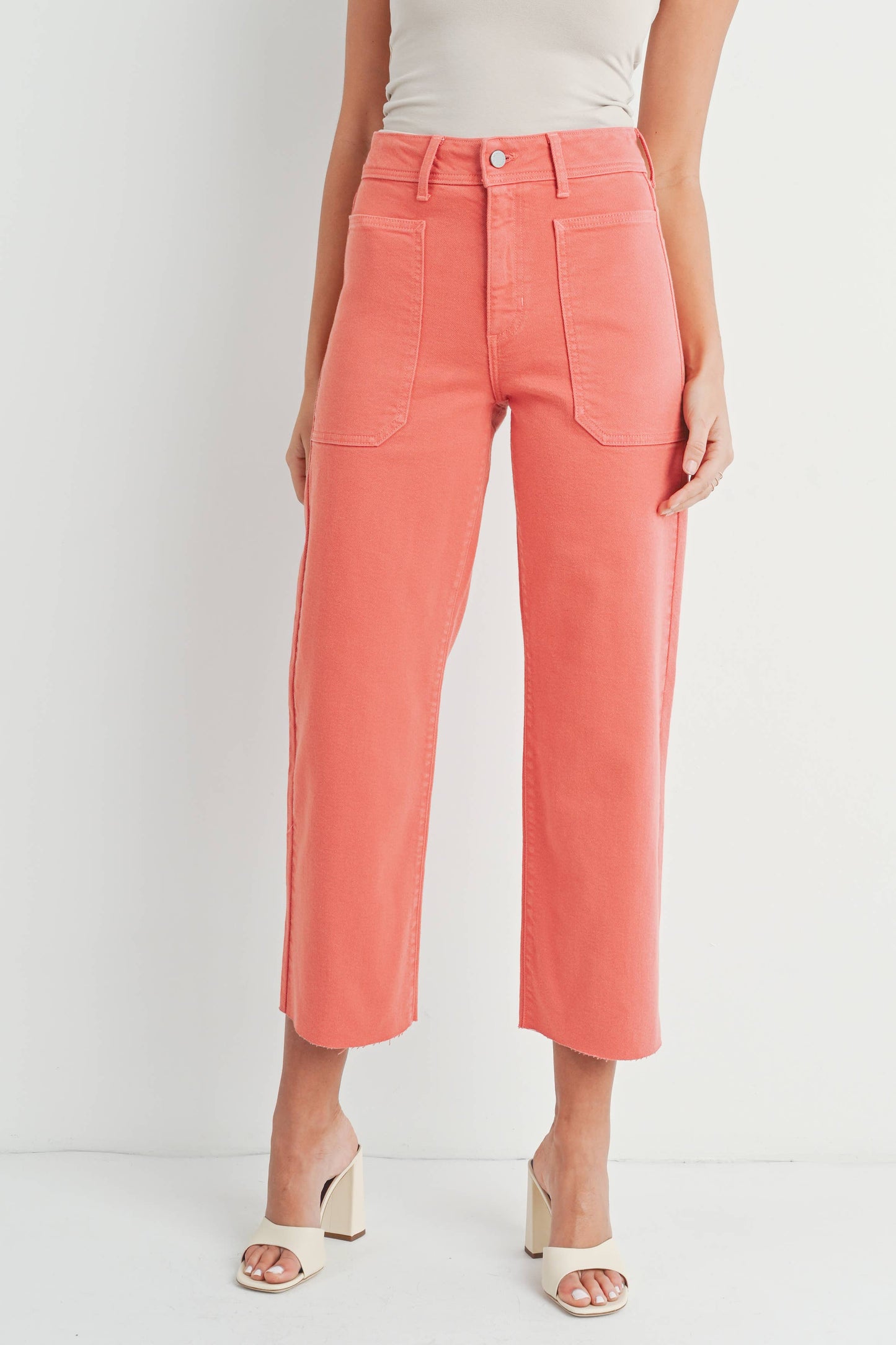 JUST BLACK DENIM - BP353J - LT MAUVE - High Rise Utility Wide Leg