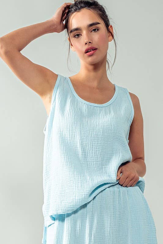 Urban Daizy - **TRANQUILITY TANK TOP: WHITE / S-2/M-2/L-2