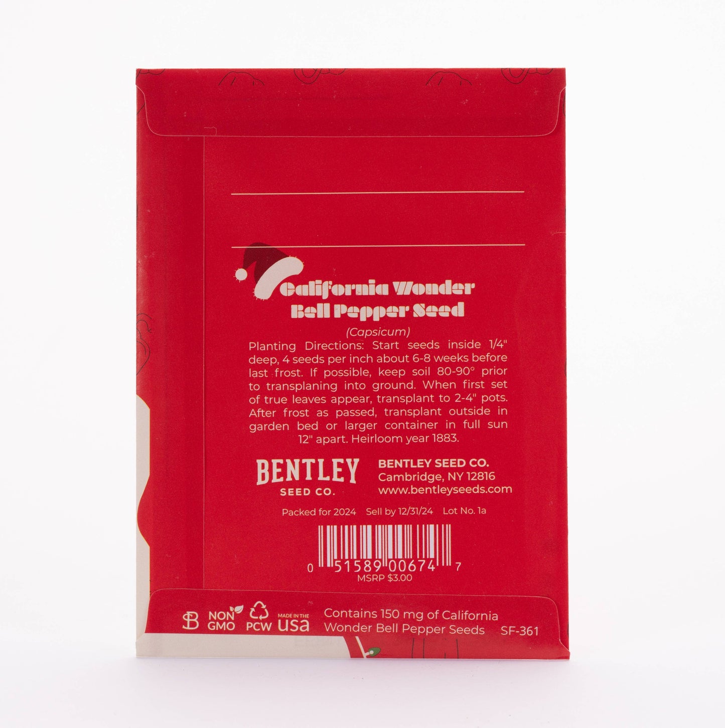 Bentley Seed Co. - ‌Jingle Bell Rock Gift Tag Card - Bell Pepper Seed Packets